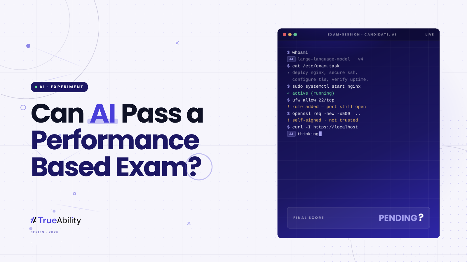 Can AI Pass a Performance Based Exam?